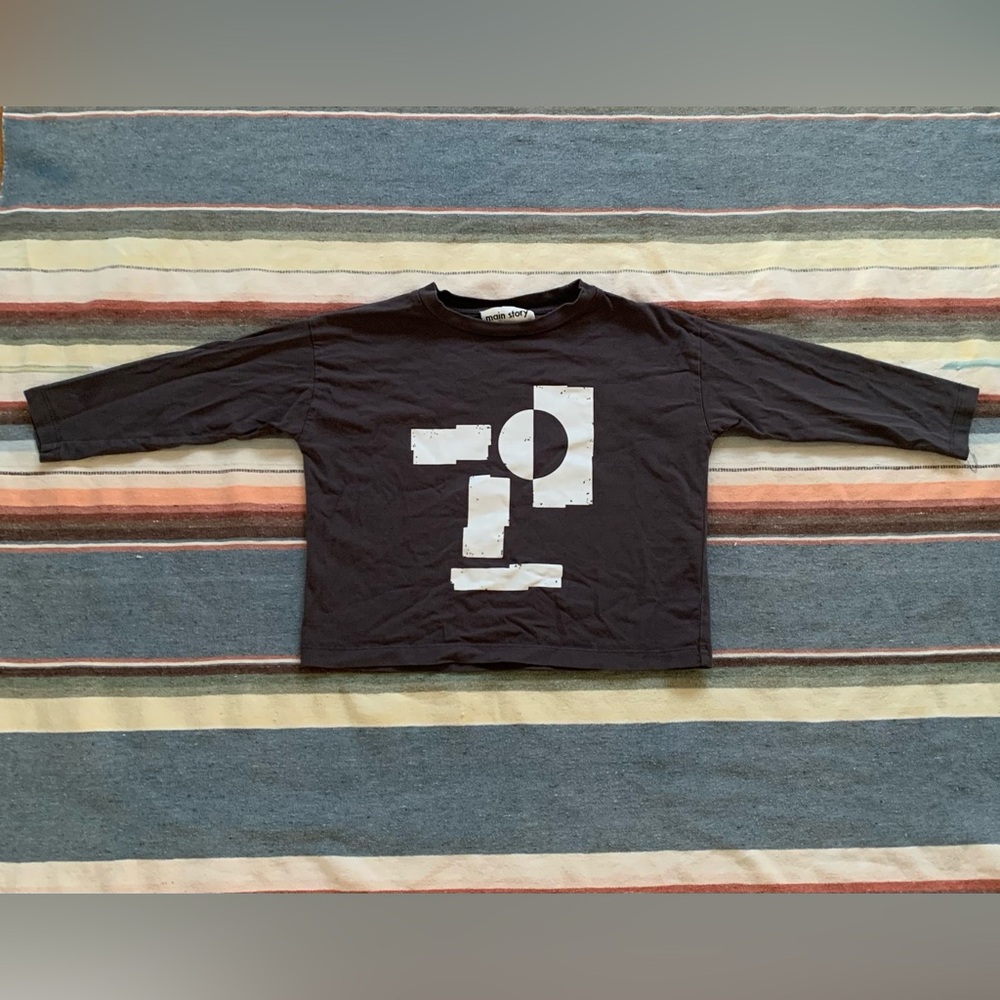 Main Story Abstract Geometric Print Boxy Fit Long Sleeve Top 2T